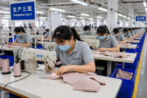 OEM bra manufacturing process with professional quality control during production.