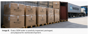 Finished OEM bras packaged and prepared for international export.